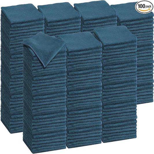 Tenare 100 Count12'' x 12'' Microfiber Cleaning Cloths Reusable Cleaning Rags by Tenare