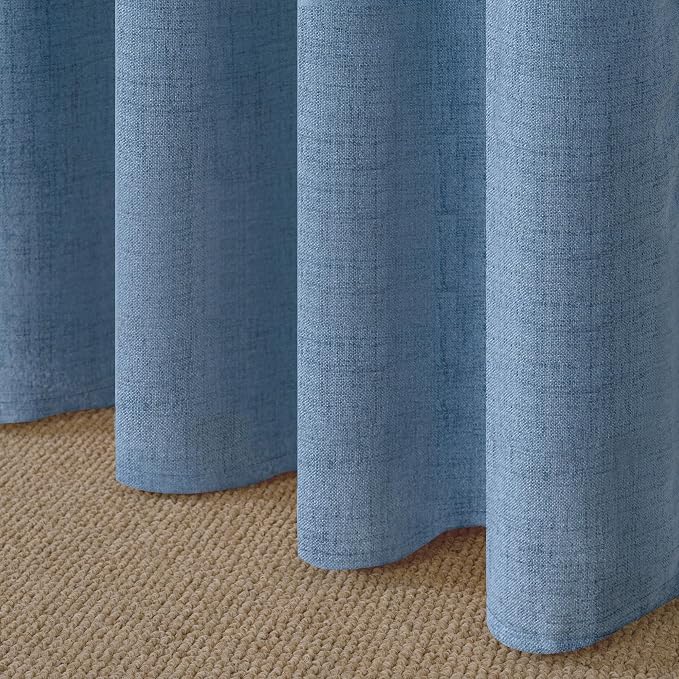 YoungsTex Denim Blue Linen Curtains 54 Inch Length - Image 9