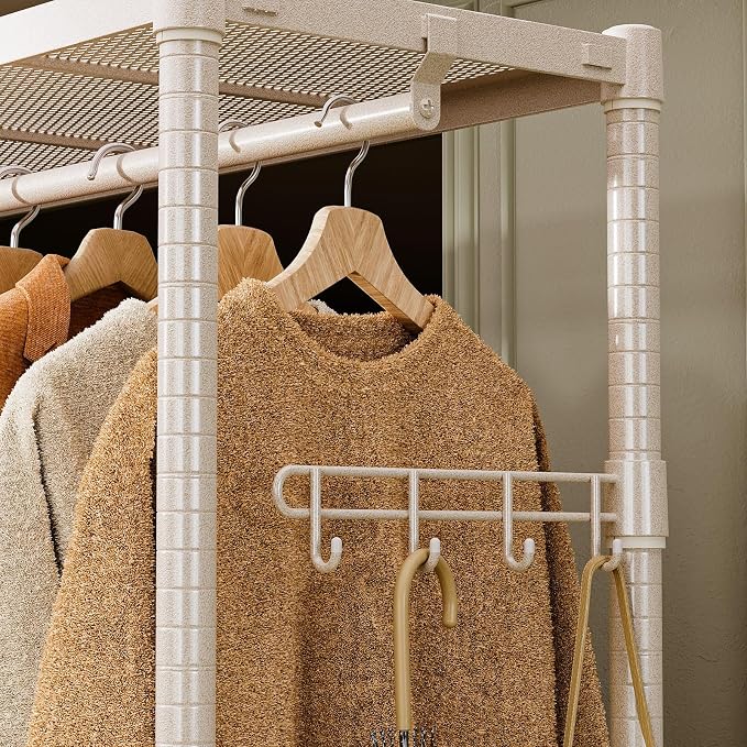 IZEUK Heavy Duty Rolling Garment Rack Wire Clothes Rack - Image 7