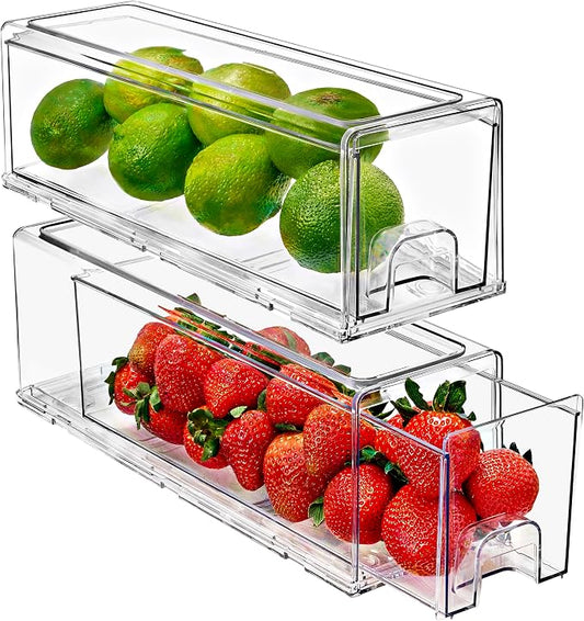 Sorbus Small Clear Storage Drawers – Stackable Organizer Bins by Sorbus