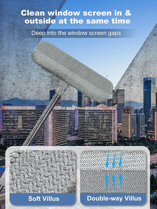 IMHO Cleaning Brush for Window Screen, Screen Cleaner Tool, 2 in 1 Mesh Screen - Image 2