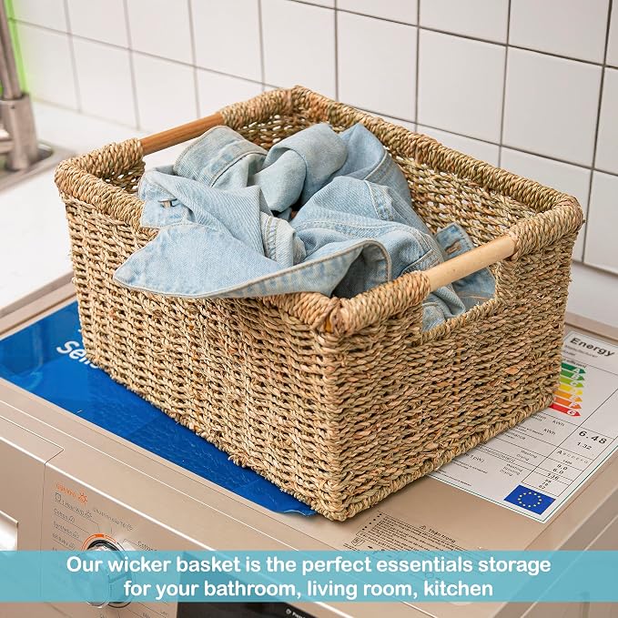 Large Wicker Basket Rectangular - Image 5