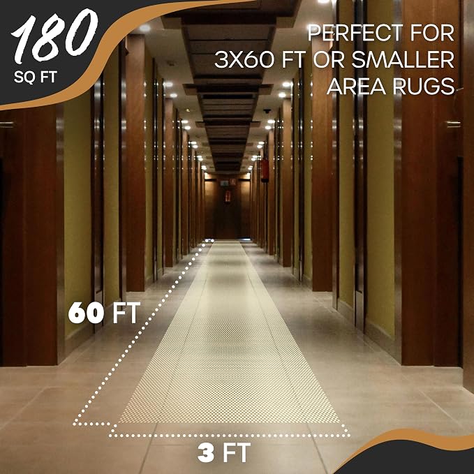 Nevlers 3x60 Ft. White Nonslip Rug Gripper Roll - Image 4
