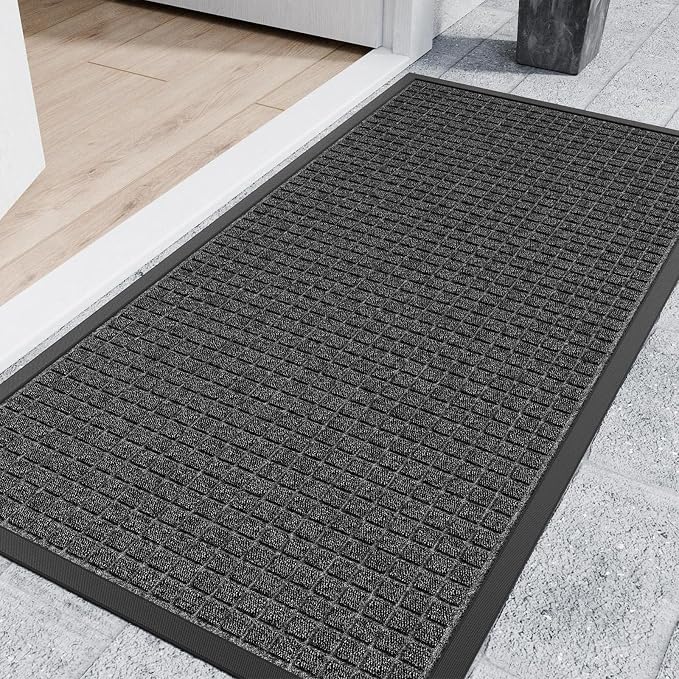 Indoor Outdoor Front Door Mats, Garage Entrance, Stain and Fade Resistant by Futurwit