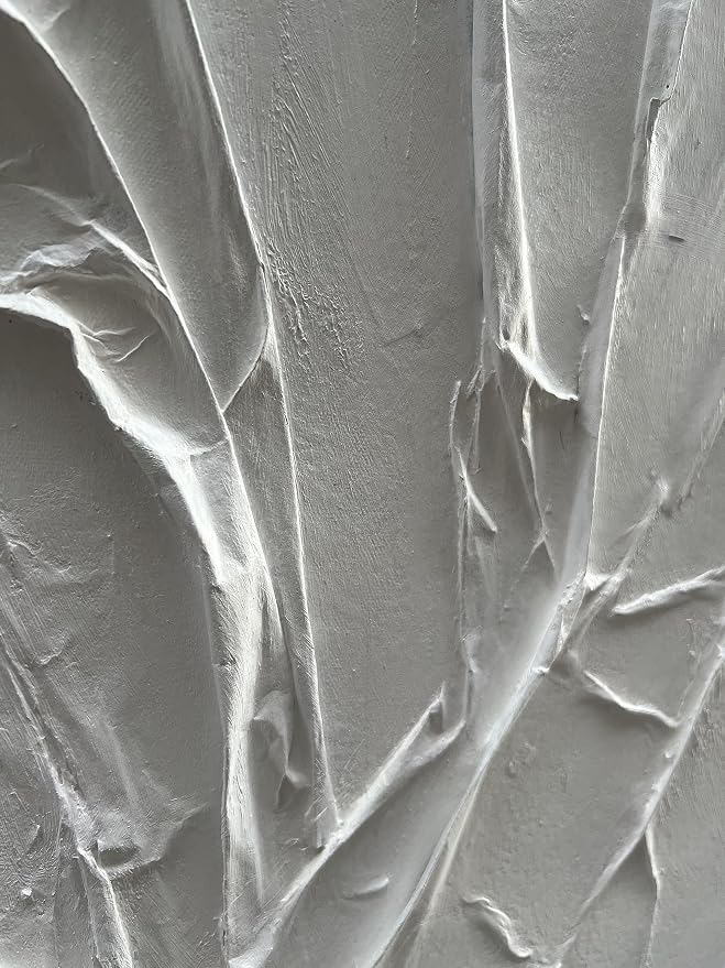 NANKAI Hand-Painted White Texture Abstract Art Painting Minimalist Art Home - Image 3