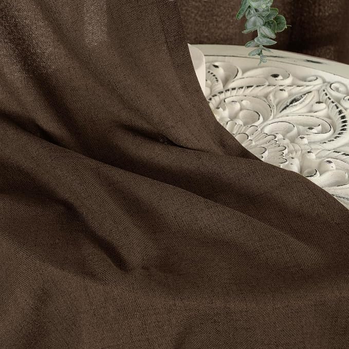 YoungsTex Brown Linen Curtains 80 Inch Length - Image 8
