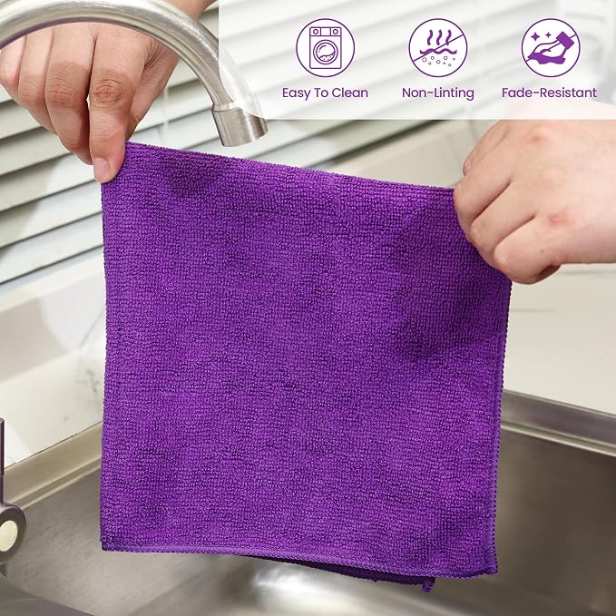 Microfiber Cleaning Cloths-12 Pack, Microfiber Towels - Image 4