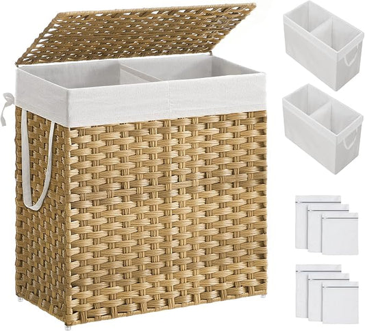 SONGMICS Laundry Hamper with Lid, 110L Clothes Hamper with 2 Removable Liner by SONGMICSbySONGMICSHOME