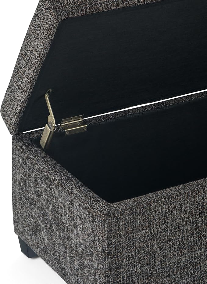 SIMPLIHOME Avalon 48 inch Wide Contemporary Rectangle Storage Ottoman Bench in - Image 10