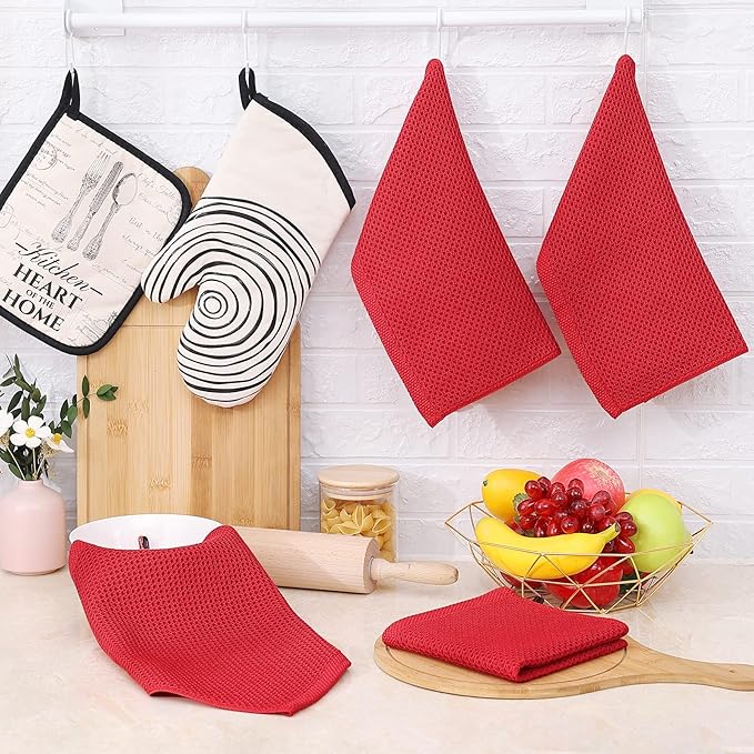Homaxy 100% Cotton Waffle Weave Kitchen Dish Cloths, Ultra Soft Absorbent Quick - Image 6