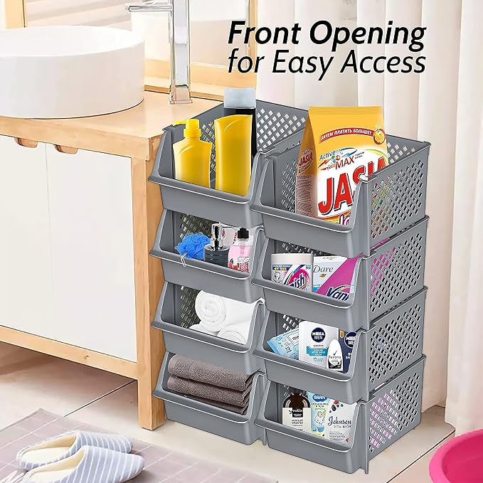 Skywin Plastic Stackable Storage Bins - Image 4