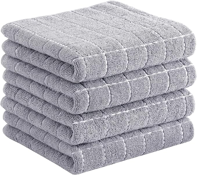Homaxy 100% Cotton Terry Kitchen Towels, Checkered Designed, Soft and Super by Homaxy