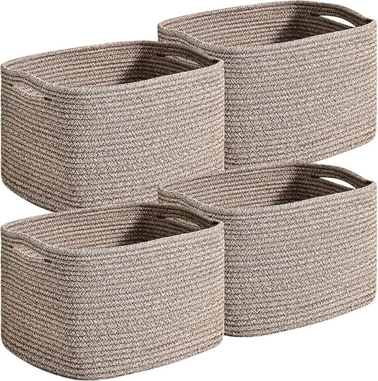 Small Storage Baskets for Organizing Shelves, Cotton Rope Basket for Storage by Unknown