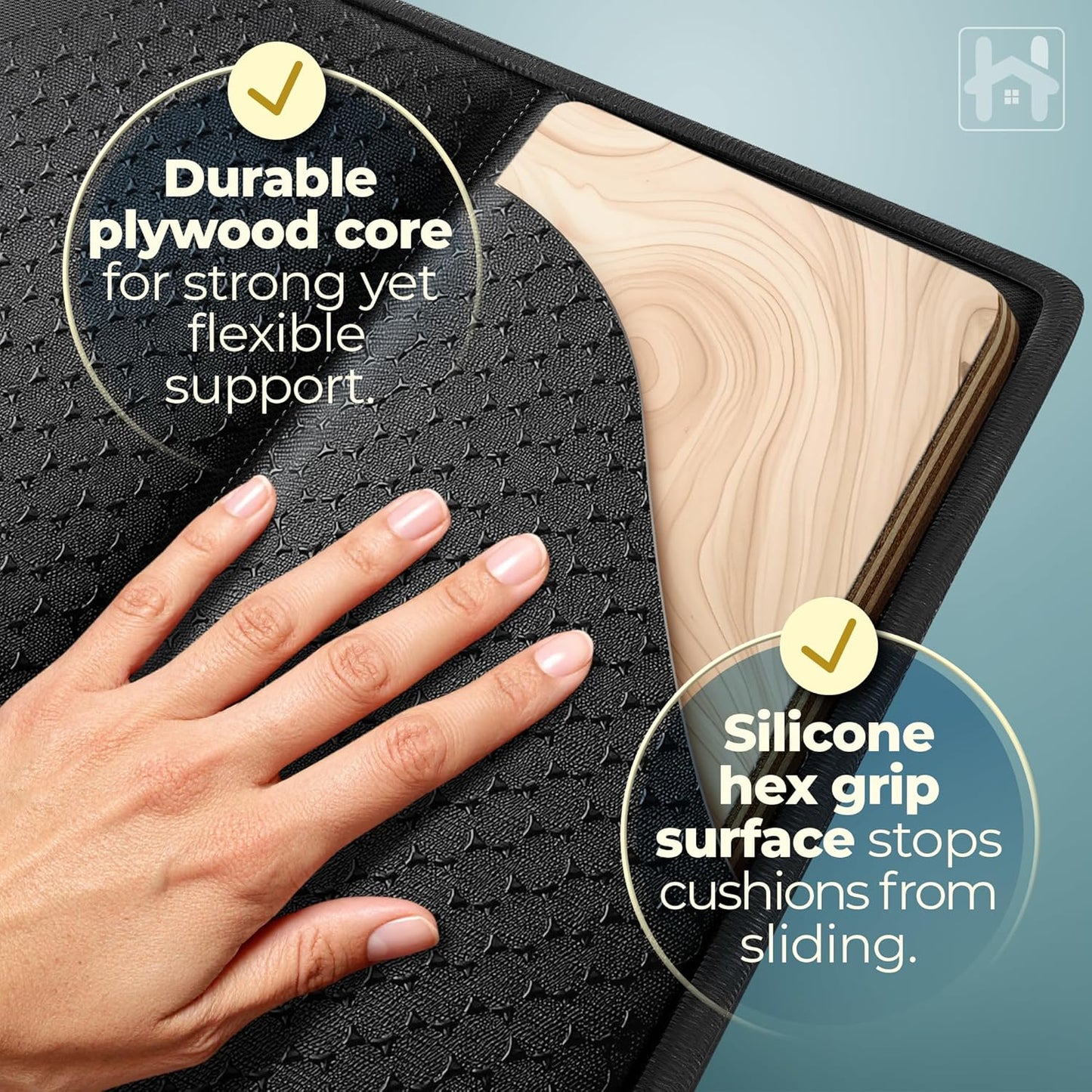 Golden Home Essentials Heavy Duty Couch Support for Sagging Cushions - 21.5in x 72in Extra Wide Sofa Cushion Board - Anti-Slip Sofa Cushion Support Board