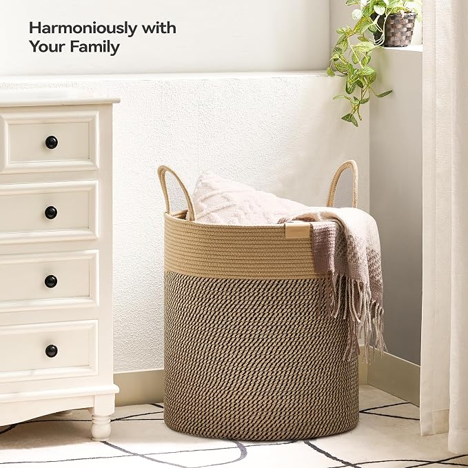 80L Laundry Hamper Basket, Baby Nursery Woven Storage Basket - Image 2