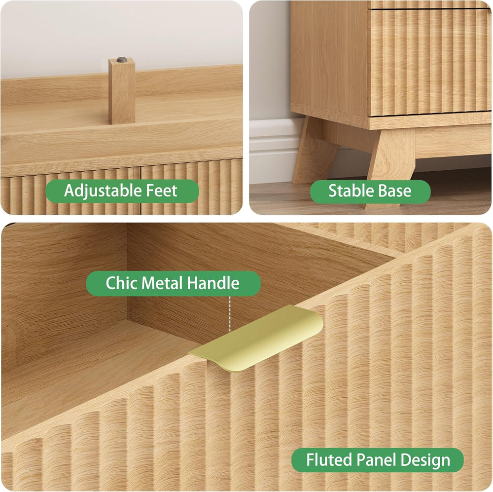 Fluted Dresser for Bedroom with 10 Drawers, 48" Wide Modern Chest of Dra...