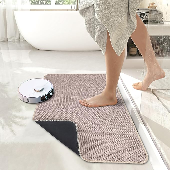 Bath Mat, Ultra Thin Bathroom Rugs, Rubber Bath Mats - Image 2