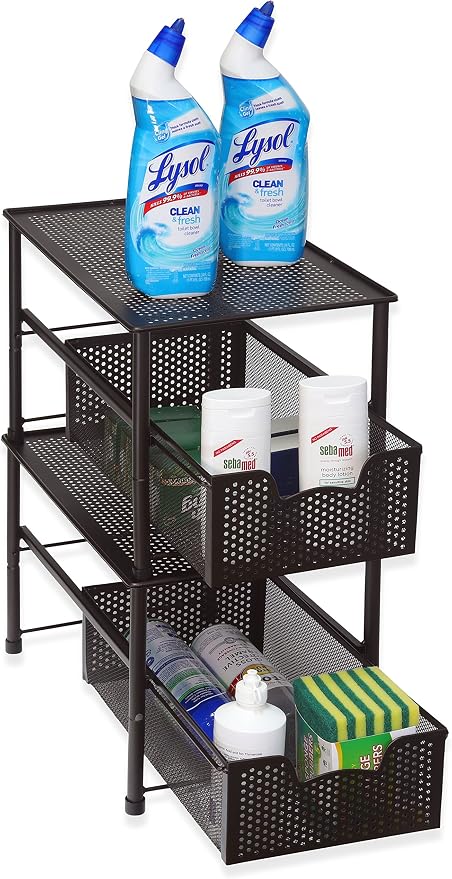 Simple Houseware Stackable Under Sink Cabinet Sliding Basket Organizer Drawer - Image 5
