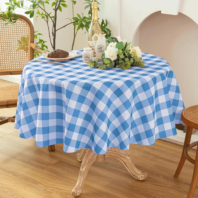 Waterproof Plaid Tablecloth Fabric by Essifunia