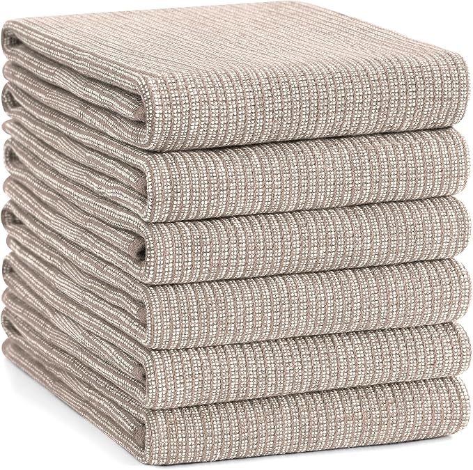 Homaxy Premium Kitchen Towels, Large Cotton Kitchen Hand Towels, Flat and Terry - Image 8