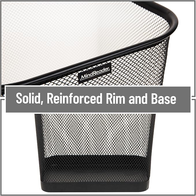 Mind Reader Mesh Trash Can, Waste Paper Basket, Metal Mesh - Image 5