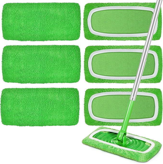 6 Pack Reusable Microfiber Mop Pads Compatible by ZEHRAI