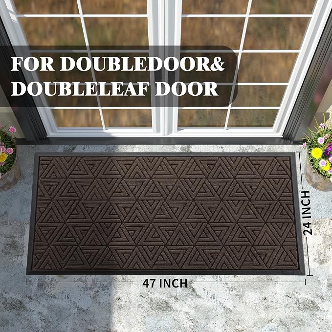 Yimobra Large Door Mat 47x24, All-Weather Waterproof Non-Slip Welcome Matt - Image 2