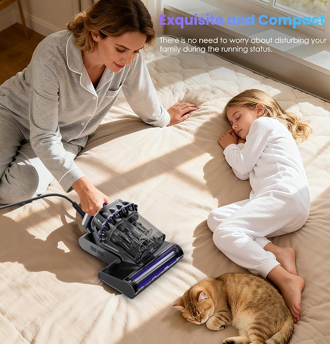Mattress Vacuum Cleaner, 16Kpa Bed Vacuum Vleaner 253.7nm UV-C Light, 145°F Heat - Image 9