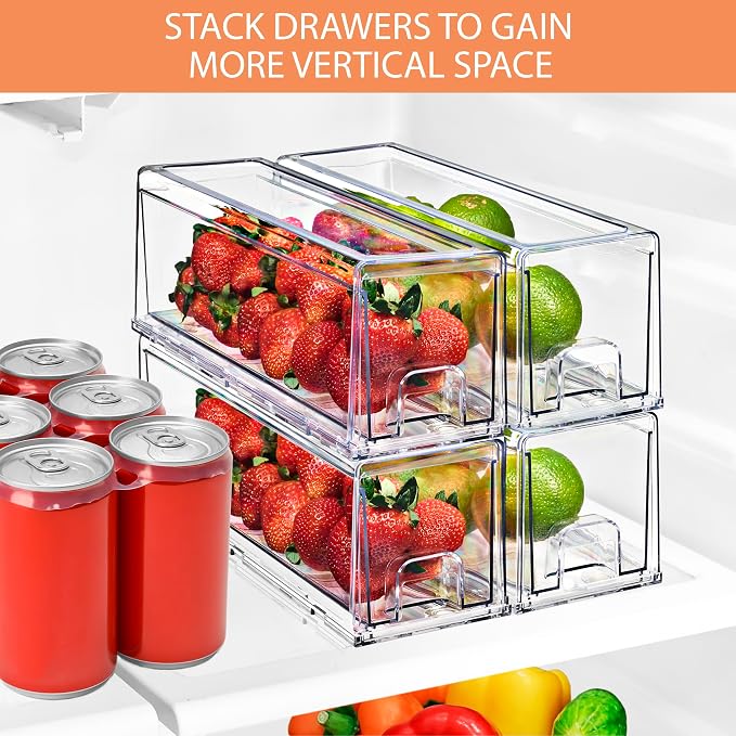 Sorbus Small Clear Storage Drawers – Acrylic Stackable Storage Bins - Image 7