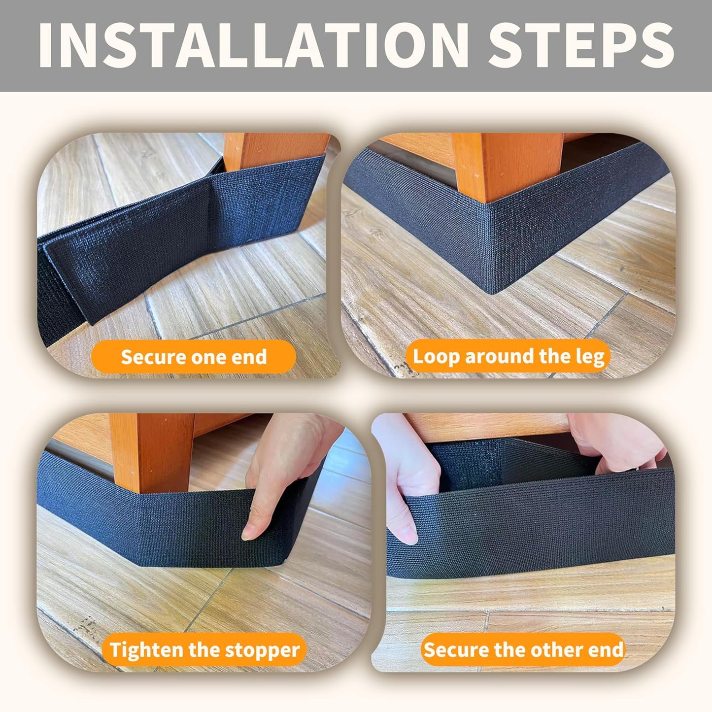 Under Couch Blocker, 3''×132'' Adjustable Elastic Couch blockers for Pets and Kids Toys, Suitable for Multiple Types of Furniture Legs