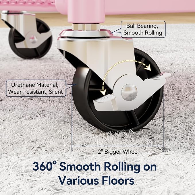 YASONIC 3 Tier Rolling Cart – Metal Utility Storage Cart - Image 7