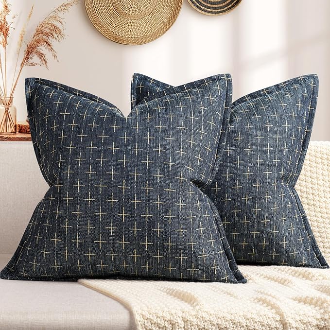 ZWJD Pillow Covers 20x20 Set of 2 Soft Polyester Textured Pillow Covers by ZWJD
