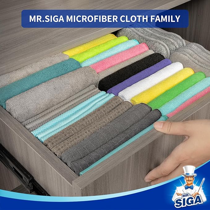MR.SIGA Microfiber Cleaning Cloths, All-Purpose Microfiber Towels, Streak Free - Image 6