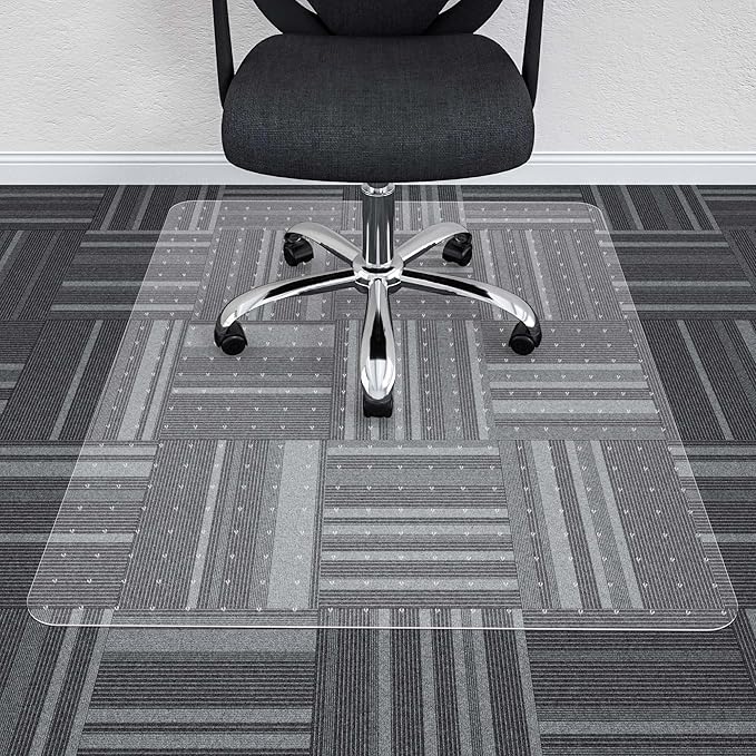 Large Chair Mat for Carpet, Easy Glide Plastic Carpet Floor Protector Mat for by HOMEK