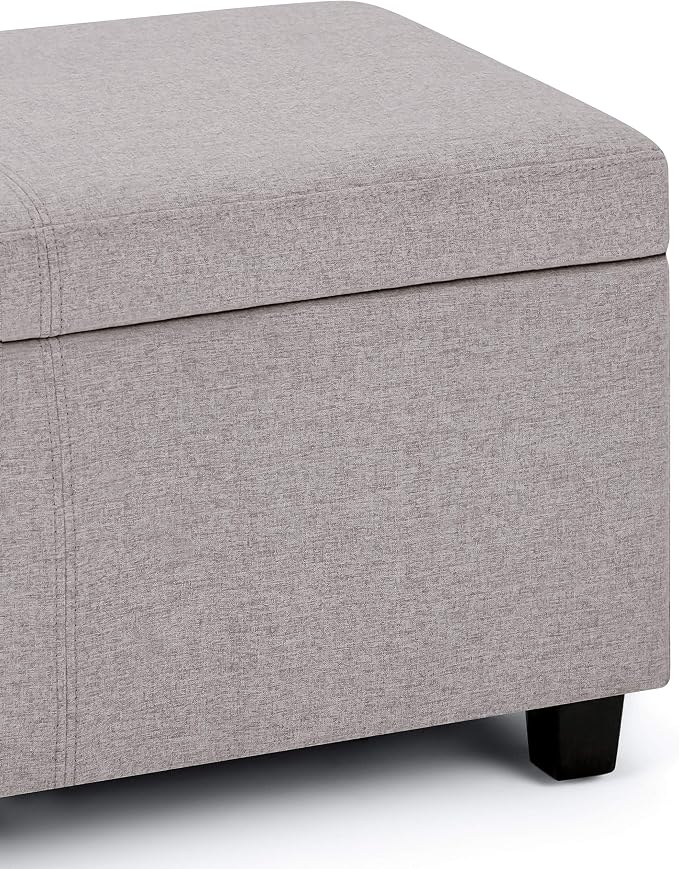 SIMPLIHOME Avalon 48 inch Wide Contemporary Rectangle Storage Ottoman Bench in