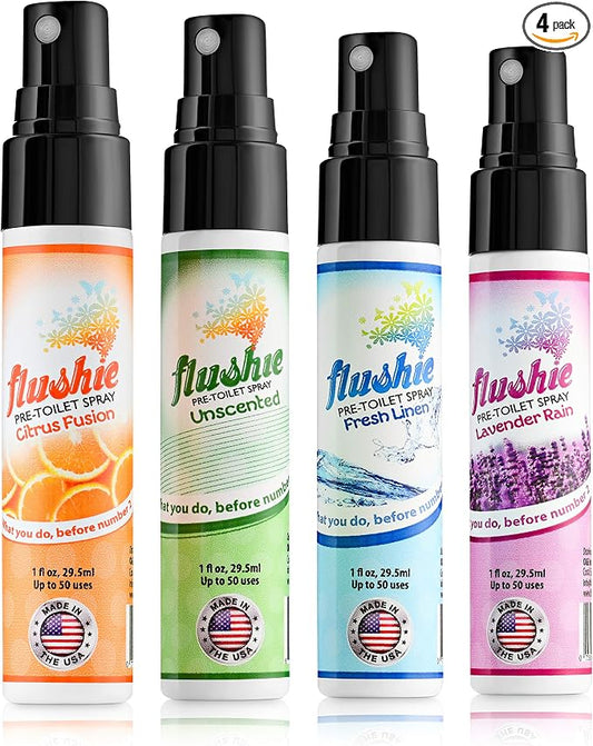 Flushie Pre-Toilet Sprays for Poop Travel Size Toiletries Bathroom Spray for by FlushiePre-ToiletSpray