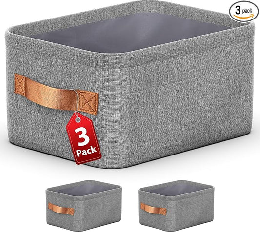 Large Storage Baskets for Shelves 3 Packs, Fabric Storage Bins for Shelves by Toolola