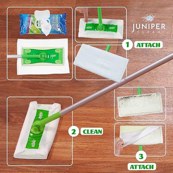 Wet Floor Wipes, Fresh Scent & Plant-Based Textured Cloth Trap Absorb Dirt - Image 6