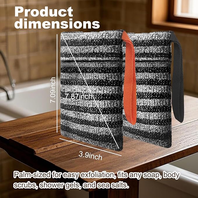 2 Pack Soap Bag Gentle Roughness, Bar Soap Pouch Saver Pocket, Exfoliating Body - Image 2