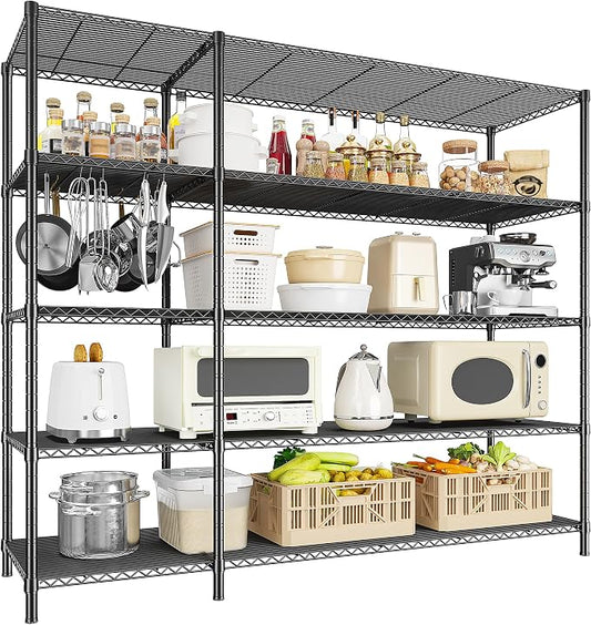 52.36" W Storage Shelves Metal Shelving Unit Load 1400LBS 5 Tier Wire Shelf by Romorgniz