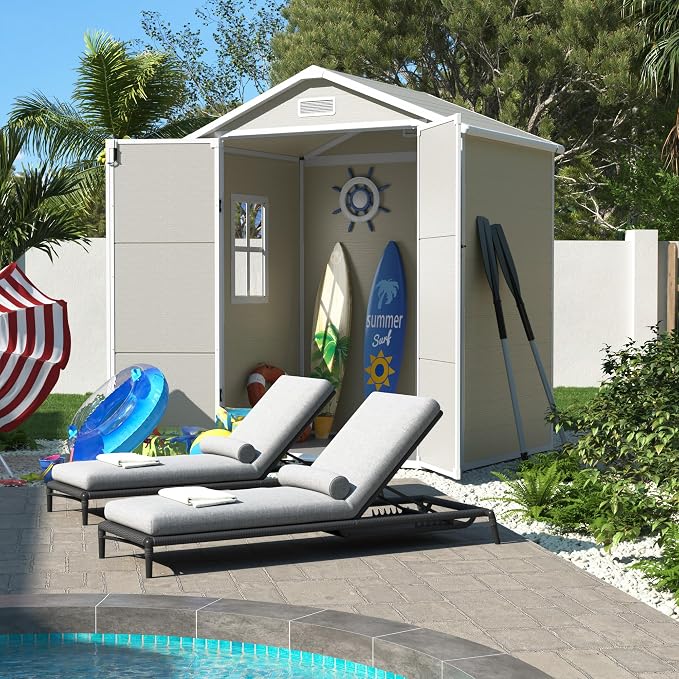 UDPATIO Outdoor Storage Shed 6x4.5 FT, Plastic Resin Outside Sheds & Outdoor - Image 7