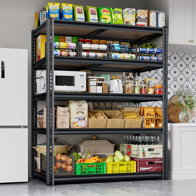 72"H Storage Shelves Heavy Duty, 2000LBS Garage Shelving, 5 Tier Metal Shelving - Image 2