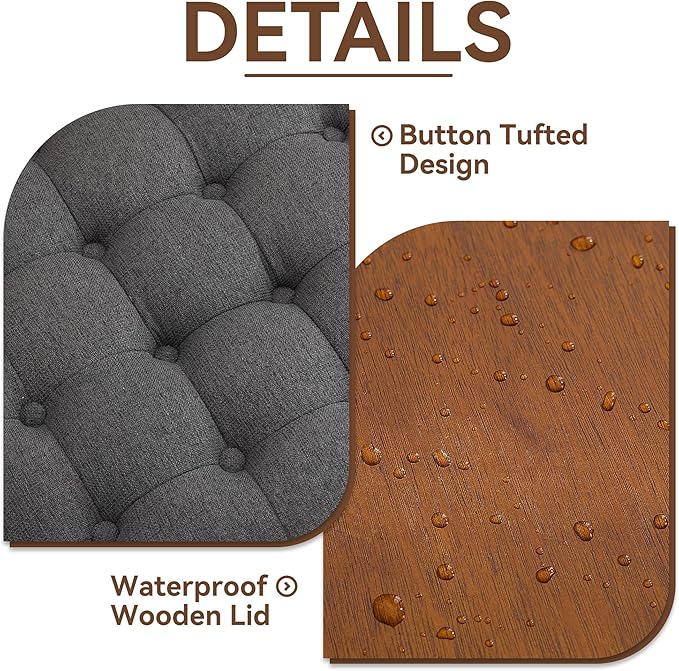 30Inch Round Storage Ottoman - Image 4