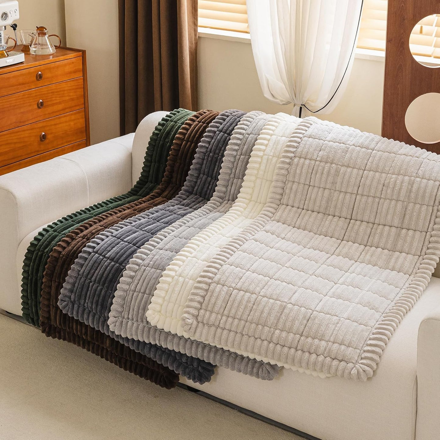 MYSKY HOME Couch Covers for 3 Cushion Sofa Pet Friendly, Couch Cover for Dogs, Sofa Covers for Pets Washable, Soft Non-Slip Sofa Slipcovers Furniture Protector Covers, Dark Grey, 27.6" x 70.9"