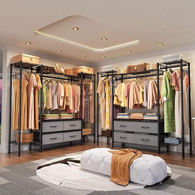Large Garment Rack Heavy Duty Clothes Rack, Freestanding Closet Portable - Image 2