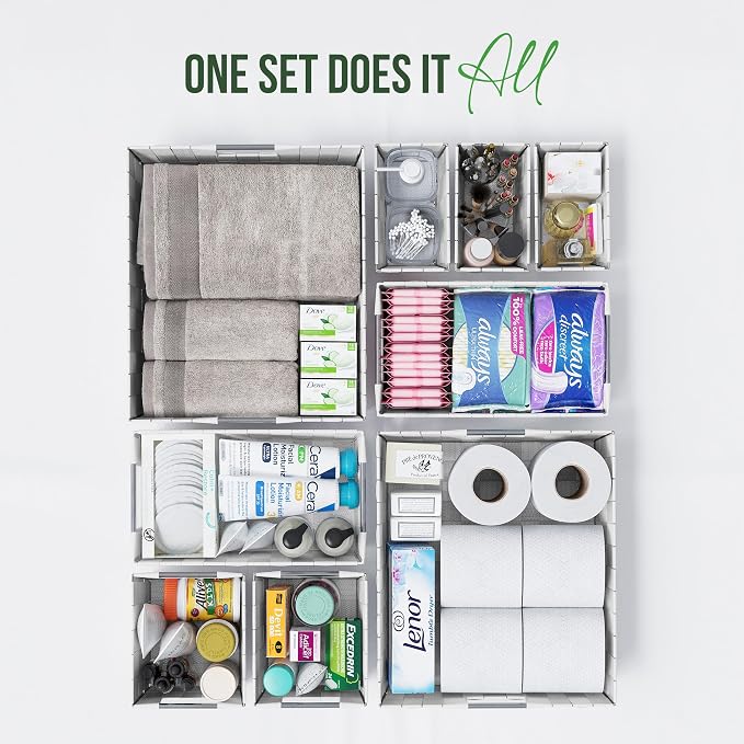 Baskets For Organizing Set Of 9 White - Image 4