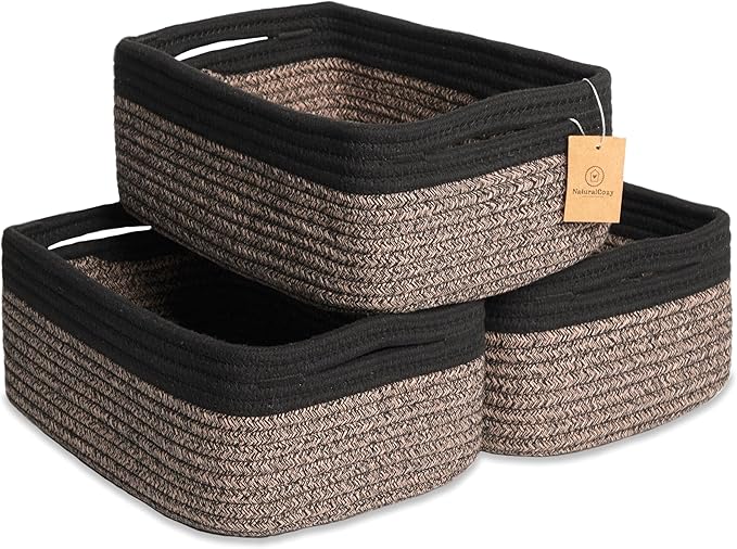 NaturalCozy 11.8"x8"x4.5” Rectangle Storage Baskets by NaturalCozy