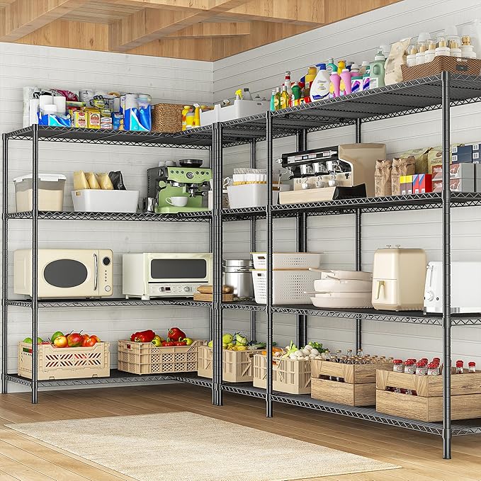 52.36''W Storage Shelves Metal Shelving Unit Load 1120LBS 4 Tier Wire Shelving - Image 2