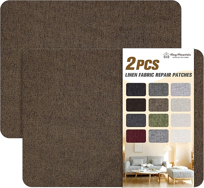 KING MOUNTAIN Fine Linen Repair Patches, Self-Adhesive Linen Fabric Patches by ForABetterHomeLife