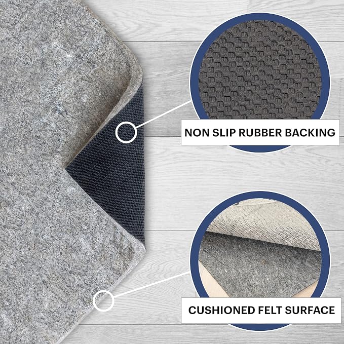RUGPADUSA - Dual Surface - 5' Square - 3/8" Thick - Felt + Rubber - Enhanced - Image 3